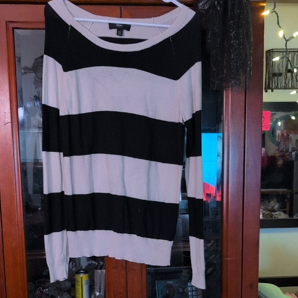 Mossimo Supply Co. Black and White Striped Sweater